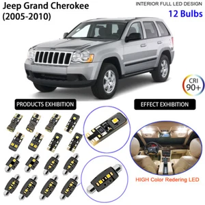LED Light Bulbs Interior Light Kit White For WK 2005-2010 Jeep Grand Cherokee - Picture 1 of 9
