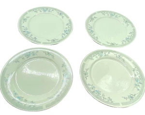 Eloquence Fine Porcelain China Dessert Plates pastel Blue purple White floral - Picture 1 of 5