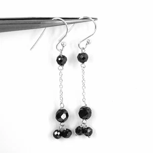 Black Diamond Dangles Earrings Quality AAA Certified Christmas Gift, Ideal gift - Picture 1 of 5