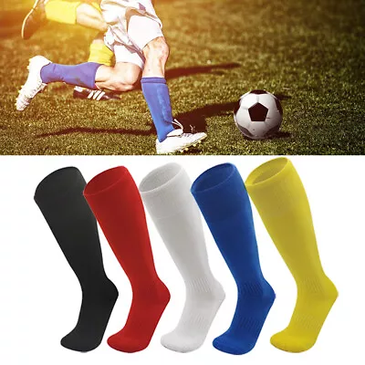 Men's Sports Towel Bottom Soccer Football Socks Anti Slip Knee High Stockings US - Image 1 of 4