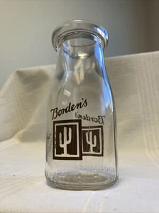 Vintage Half Pint Milk Bottle Borden’s Dairy Cactus Arizona 1953 Borden Bordens - Picture 1 of 17