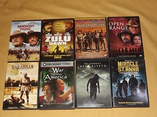 APOCALYPTO BARABBAS  MIRACLE ST ANNA BROKEN TRAIL ++ 8 DVD WAR COWBOY VIDEOS LOT