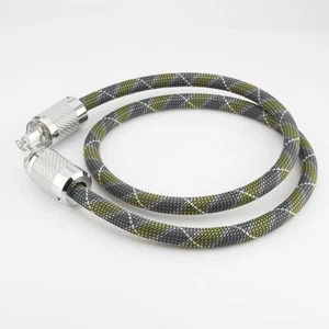 Carbon Fiber Rhodium Plated Hi-Fi Audio AMP Power Cable AC US Plug IEC Adapter - Picture 1 of 8