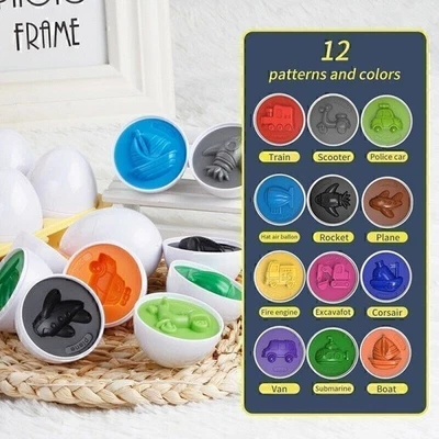 Matching Eggs Recognize Color Shape For Baby Kid Early Education Assembling Toys - Image 1 of 4