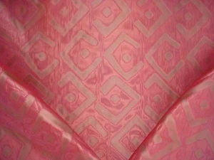 20-3/8Y Scalamandre 26751 Kuba Rouge Red Silk Sheer Drapery Fabric - Picture 1 of 4