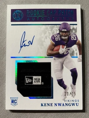 2021 Encased Rookie Cap Patch Autograph Kene Nwangwu #155 Sapphire /25 Jets RC - Image 1 of 2