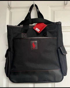 POLO  RALPH LAUREN Embroidered Red Pony Logo Black Travel Tote Driving Bag * NWT - Picture 1 of 11