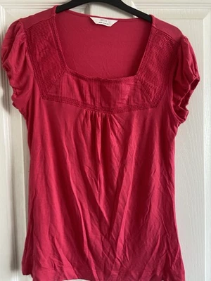 Marks & Spencer’s With Stretch Hot Pink Cap Sleeved Top Size 12 - Image 1 of 4