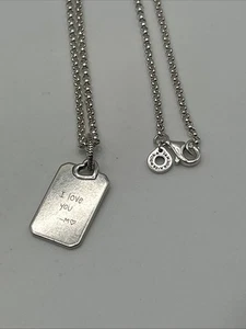 Pandora Sterling Silber I Love You Forever Rechteckiger Charm mit Pandora Halskette - Bild 1 von 5