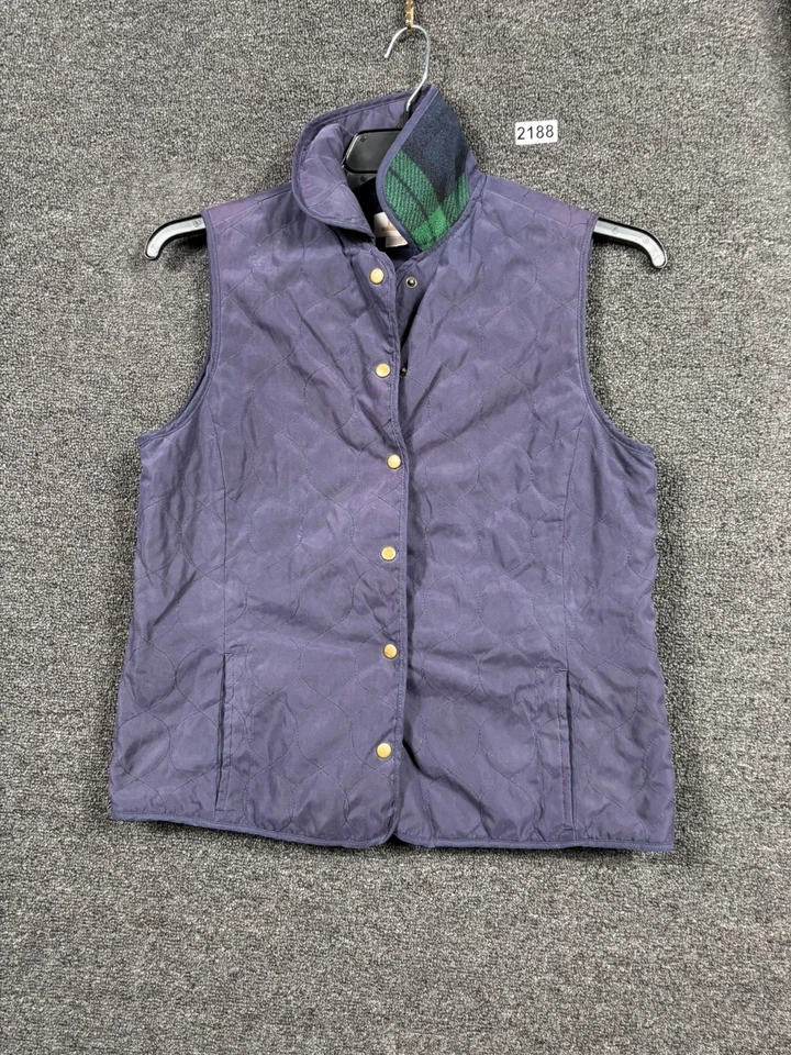 EP Pro Chaleco Chaqueta Mujer S Azul Marino Forro Polar Acolchado Cuello Botones a Presión  Foto 1 de 4