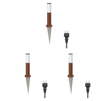 Pollerleuchte PORU chrom Erdspieß 2m Kabel für außen, Edelstahl rund 38,5cm + - Bild 1 von 4