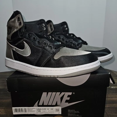 Air Jordan 1 Retro Hi OG Sneakers, Black/medium Grey- White/ Size 10 Womens - Image 1 of 4