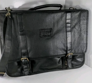 BILL BLASS schwarze Ledertasche Laptop Kuriertasche Reise Aktentasche Schultertasche Vintage - Bild 1 von 17