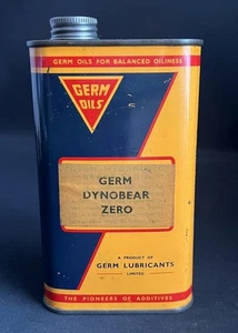 GERM LUBRICANT OILS DYNOBEAR ZERO GRADE VINTAGE PINT OIL CAN GARAGE DISPLAY TIN - Foto 1 di 9