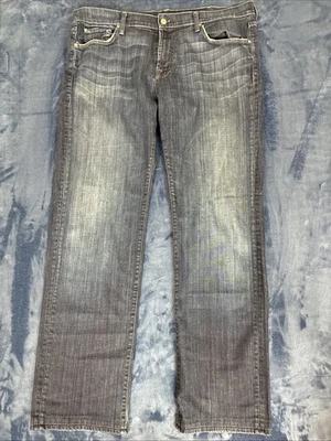 7 Seven For All Mankind Austyn Straight Jeans Men 38x32.5 Dark Blue Denim - Image 1 of 4
