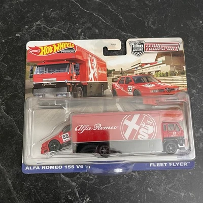 Hot Wheels Car Culture Team Transport 53 2023 Alfa Romeo 155 V6 Ti & Fleet Flyer Foto 1 de 4