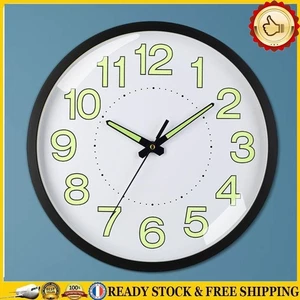 Horloge murale de 12 pouces, horloge lumineuse sans tic-tac, pour chambre à couc - Afbeelding 1 van 10