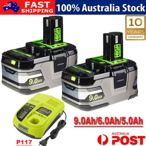 For Ryobi 18V P108 P102 P109 6.0Ah 9Ah ONE+ Plus Battery / P117 Charger - Picture 1 of 20
