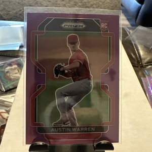 2022 Panini Prizm Austin Warren Rookie Purple Prizm #187 Los Angeles Angels