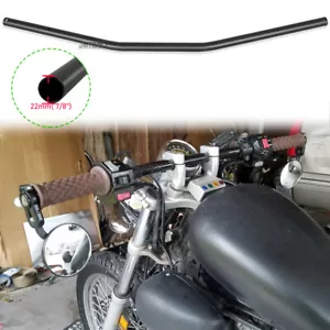 Motorcycle 7/8" Zero Drag Handlebar Straight Bar For Harley Honda Suzuki Yamaha - Picture 1 of 10