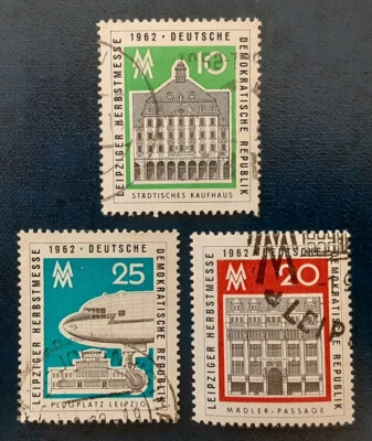 DDR Germany 1962 Used Leipzig Autumn Fair Mi 913-5 Scott 626-8 XF 39-1 - Image 1 of 2