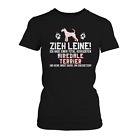 Airedale Terrier Zieh Leine Damen T-Shirt Spruch Frauchen Hunde Rasse Lustig Neu