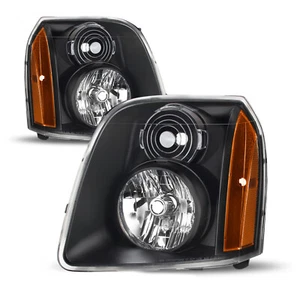 Black Housing Halogen Headlights for 2007-2014 GMC Yukon XL 1500 2500 - Picture 1 of 16