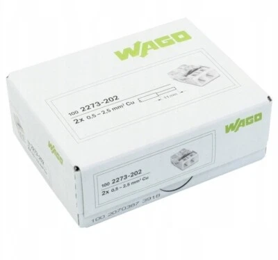 Borne de raccordement Conducteurs COMPACT WAGO 2273-202 / Lot de 100pcs - Photo 1/2