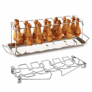 Chicken Wing Holder Drumstick Rack Grill Stand Roasting For Stainless Steel BBQ