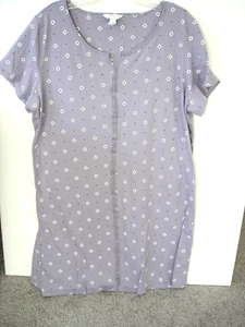 Charter Club Nightgown Womens XL Intimates Lavendar White Daisies  Cotton - Picture 1 of 6