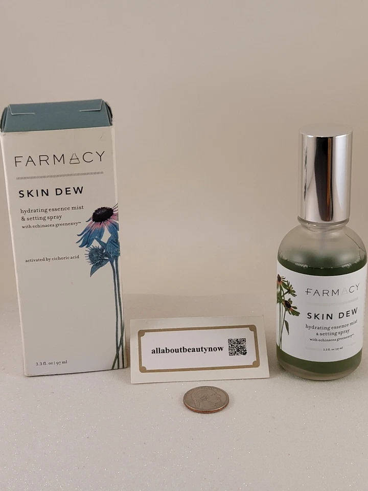 FARMACY Skin Dew Hydrating Essence Mist & Setting Spray 3.3 fl oz Full Size BNIB - Image 1 of 4