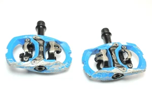 ISSI TRAIL I DUAL SIDE BICYCLE BLUE SPD CLIPLESS PLATFORM PEDALS 9/16 X 20 TPI - Picture 1 of 2