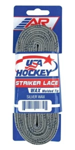 Nuevo A&R 2 Pares EE. UU. Hockey Striker ENCERADO Punta Moldeada Cordones de Patín Plateados 72"-120" - Imagen 1 de 3