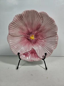Vietri Pansy Bowl Rosa Fatto a Mano e Dipinto in Italia / Frutta Insalatiera, ecc - Foto 1 di 6