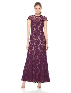 Tadashi Shoji Women's Floral Lace Gown, Autumn/Nude -Size 8 New With Tags - Picture 1 of 2