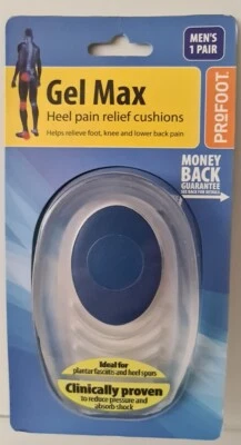 Profoot Herren Gel Max Anti-Müdigkeit Fersenschmerzlinderung Kissen 1 PAAR Herren NEU