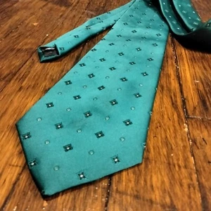 (J) Vintage Mervyn's Mens Collection Green Silk Blend Tie - Picture 1 of 5