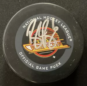 BROCK BOESER Signed Autographed Vancouver Canucks Game Puck FANATICS B407933 - Picture 1 of 3