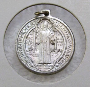 Dije medalla ficha religiosa Benedict - 22,5 mm y 1,35 gramos - Imagen 1 de 4