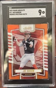 2023 Panini Absolute #11 Joe Burrow Orange Spectrum #’d 30/75 SGC 9 MT Bengals - Picture 1 of 3