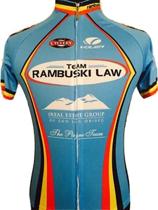 Voler Cycling Jersey Men's Large L Blue Black Red Yellow Full Zipper - Picture 1 of 8