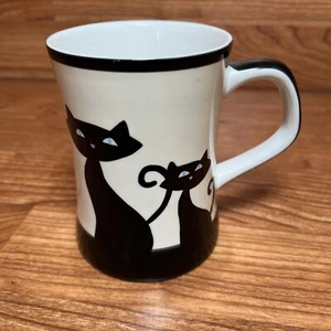 Huesnbrews Black Cats Kaffeebecher Tasse Tee schwarz beige - Bild 1 von 6
