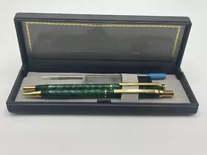 SET PENNA A SFERA VINTAGE MICHAEL C. FINA LUSSO E MATITE MECCANICHE VERDE - Foto 1 di 19