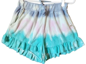Simply Southern Women Elastic Waist Ruffle Shorts Terry TieDye Island size L#SMR - Picture 1 of 2