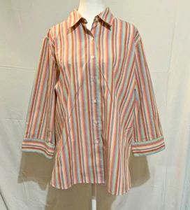 FOXCROFT- Women's Button Down Tunic/Blouse- Wrinkle Free Shaped Fit- Size 16 - Picture 1 of 11