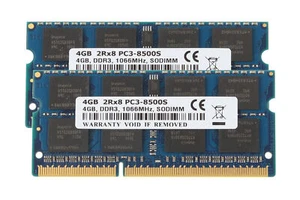 8GB (2X 4GB) Intel Kit 2RX8 PC3-8500S DDR3 1066Mhz 204Pin SODIMM Memory Laptop ¥ - Picture 1 of 8