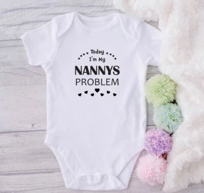 STINKY BABY HEUTE bin ich Nanny PROBLEM Strampler Baby Geschenk Weste Neugeborenes Geschenk lustig süß