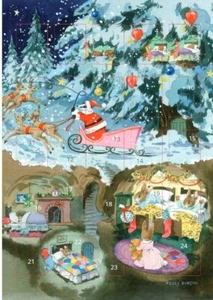 Dachs Vater Weihnachten traditioneller Adventskalender - A5 Weihnachtskalender Karte - Bild 1 von 1