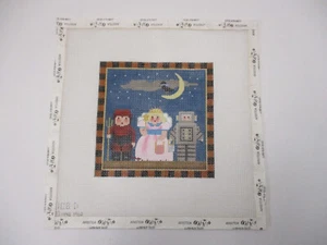Melissa Shirley Handpainted Needlepoint Canvas 1998 Halloween Costumed Kids - Picture 1 of 2