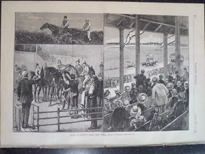 Horse Racing Brighton Beach Coney Island New York Harper’s Weekly Print 1882 - Picture 1 of 1